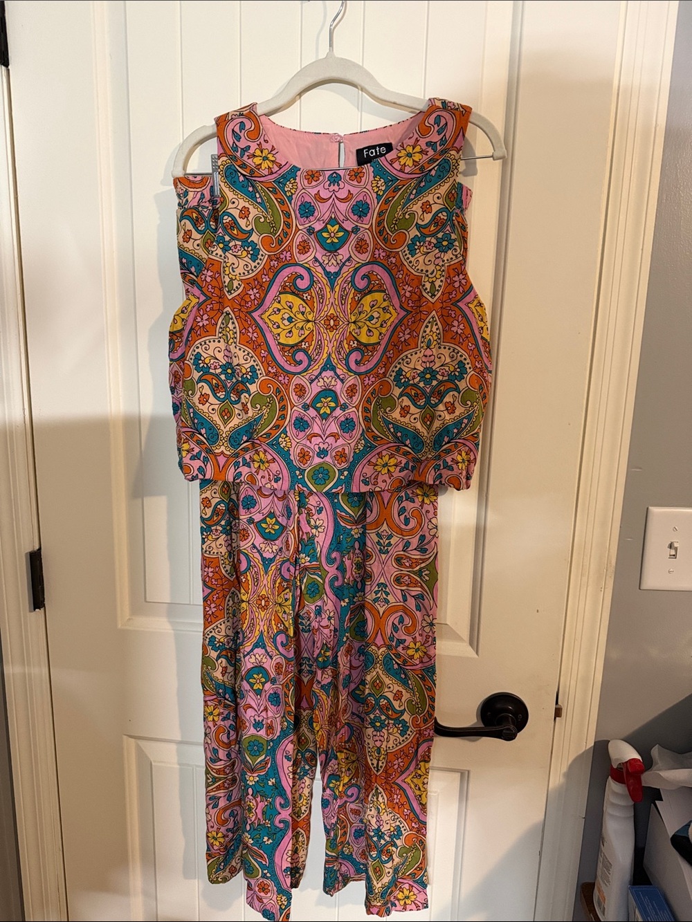 Fate Pink Multicolor Paisley 2pc Pant Set
